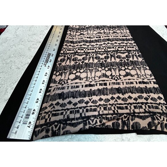 R&M Richards Petite Womens Round Neck Sleeveless Maxi Dress Size 6P Black & Tan - Picture 9 of 9